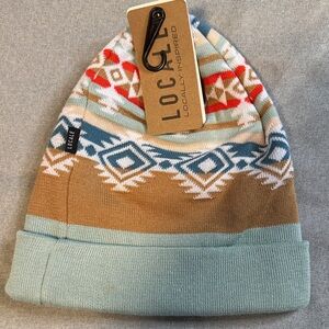 Locale Aztec Knit Beanie - Mint, Tan & Blue